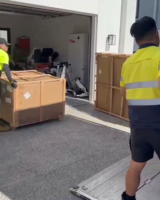Home delivery of crated furniture in the United States
