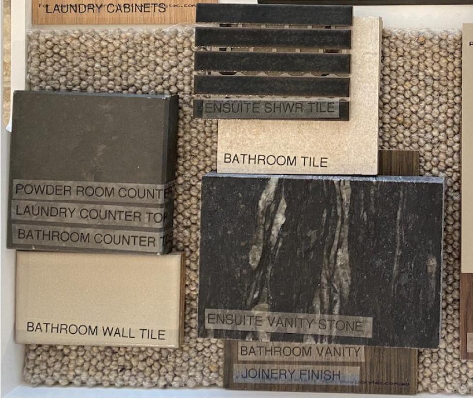 Upholstery, flooring and stone palette