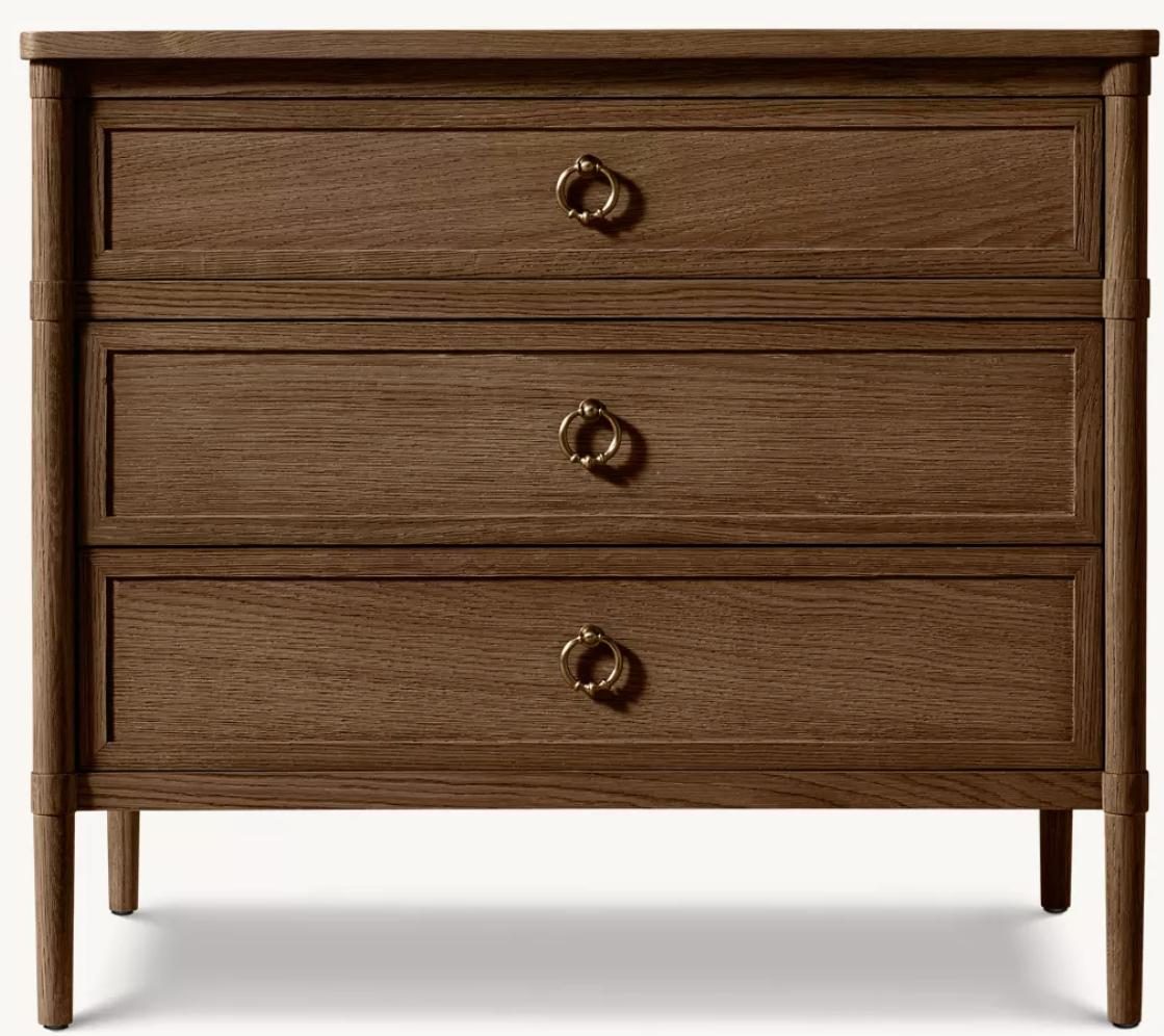 Walnut chest of drawers with ring pulls